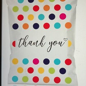 20 Colorful 10x13 Polka Dot Thank You Poly bags perfect year round NWOT